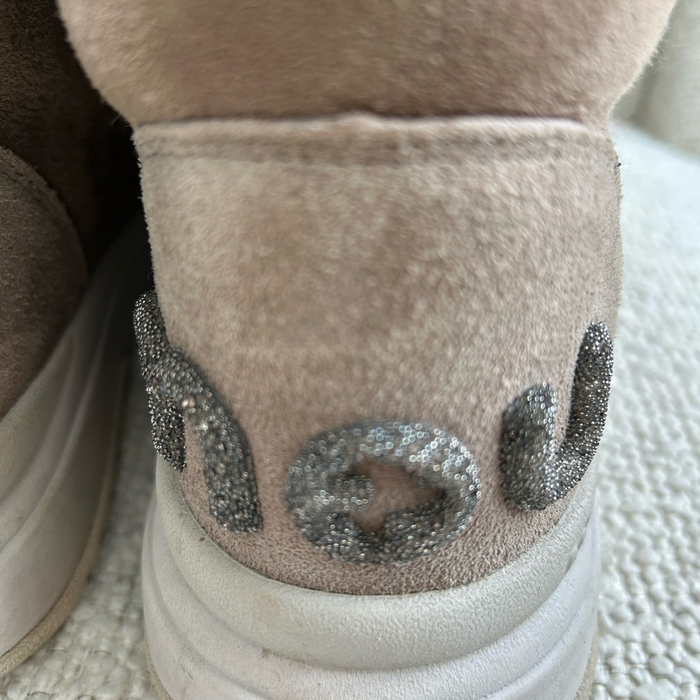 Mou Brown Ankle Boots with Cream Trim - Picture 3 of 6